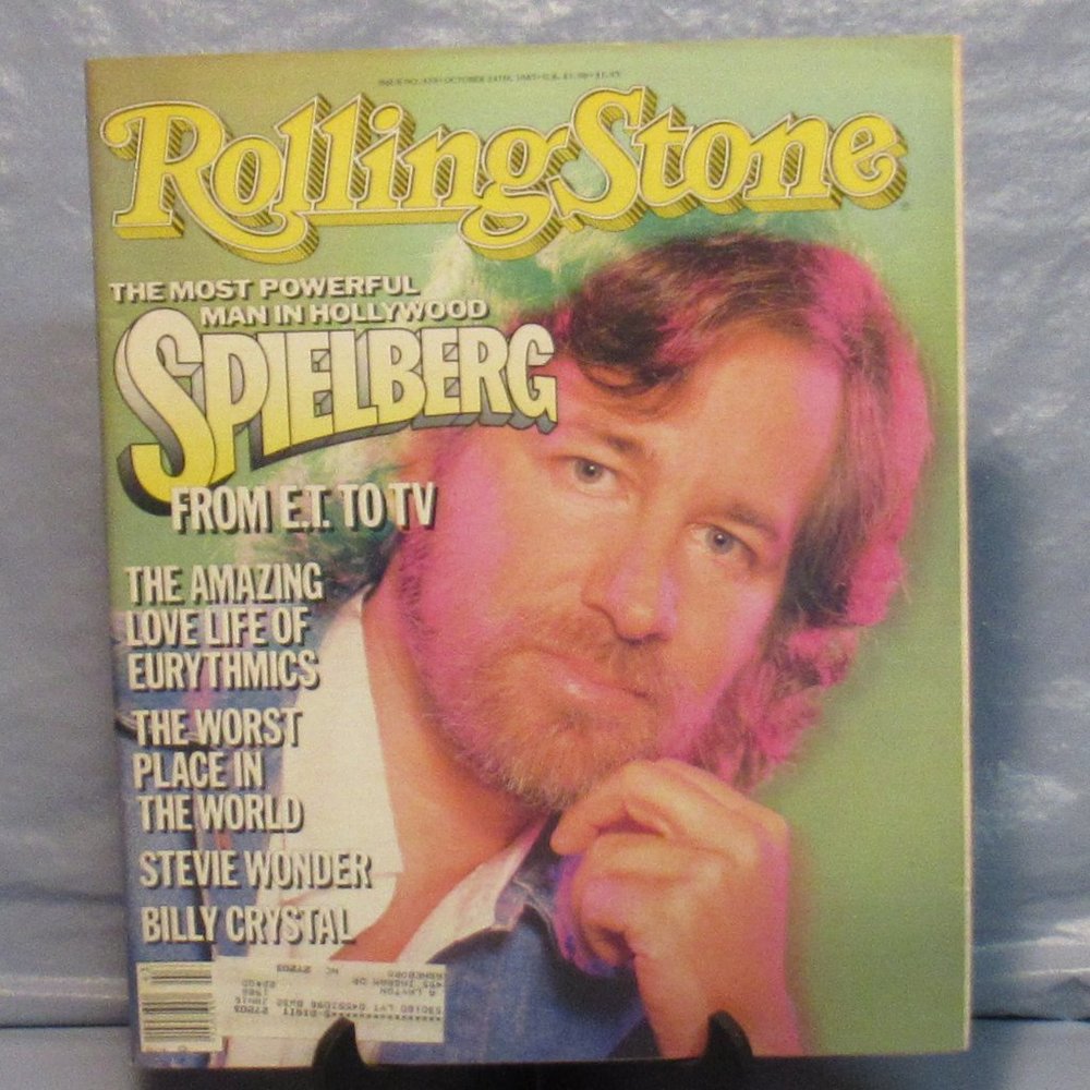 STEVEN SPIELBERG Cover ROLLING STONE NO.459 MAGAZINE OCT 24 1985 Stevie Wonder